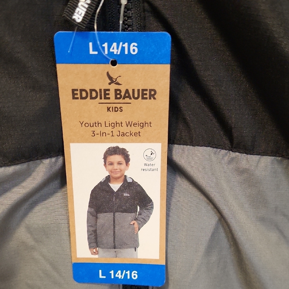 Eddie Bauer Boys 3‑in‑1 Jacket Size L Waterproof Winter Coat Removable Liner - Picture 4 of 11
